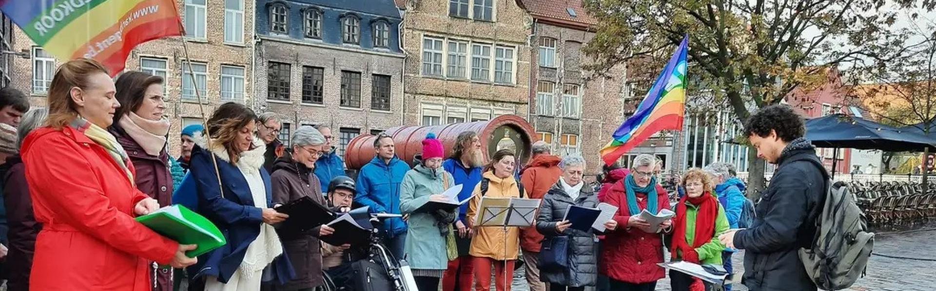 flashmob in gent #geefvredestem