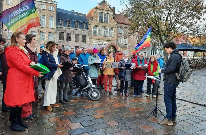 flashmob in gent #geefvredestem