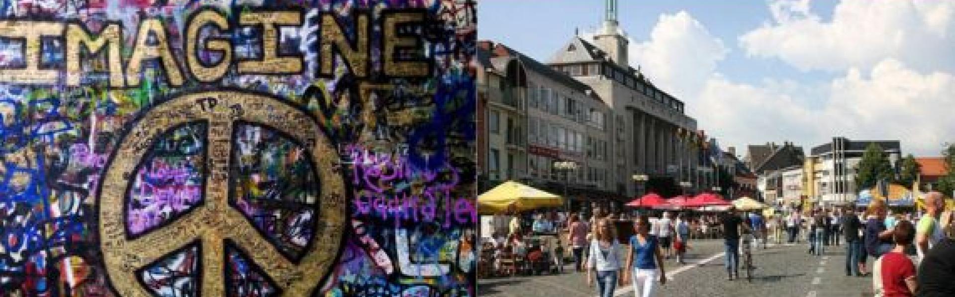 Lennon Wall en Turnhoutse Grote markt