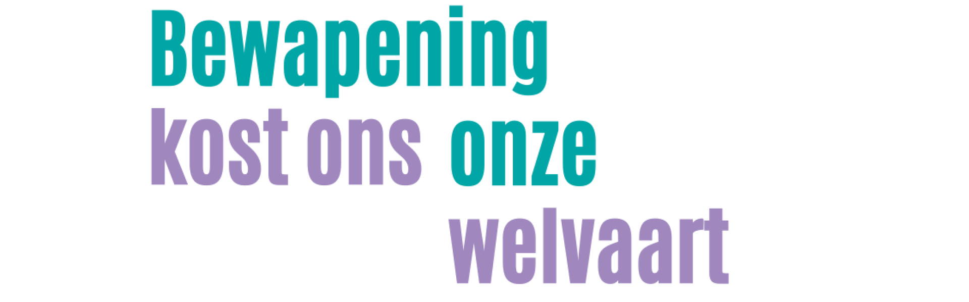 Bewapening kost ons onze welvaart
