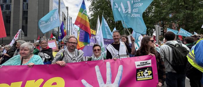 Pax Christi Vlaanderen vooraan bij de betoging in Brussel