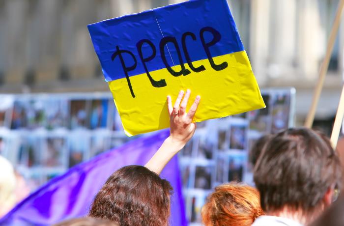 peace in ukranian flag