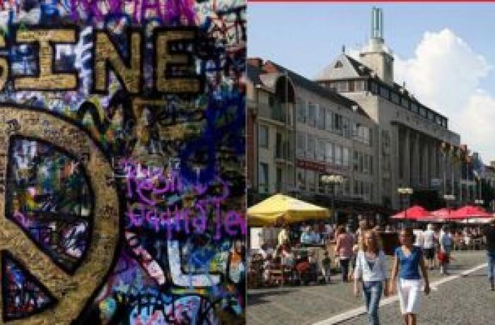 Lennon Wall en Turnhoutse Grote markt