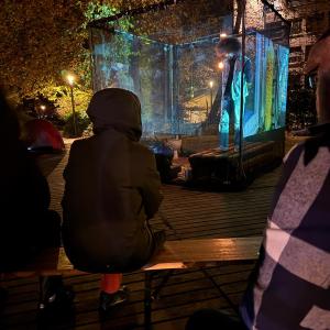 Performance "Es Kamen Menschen An" door Gökhan Kizilbuga